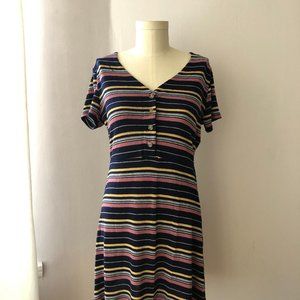 Pink Rose Vintage Striped Dress